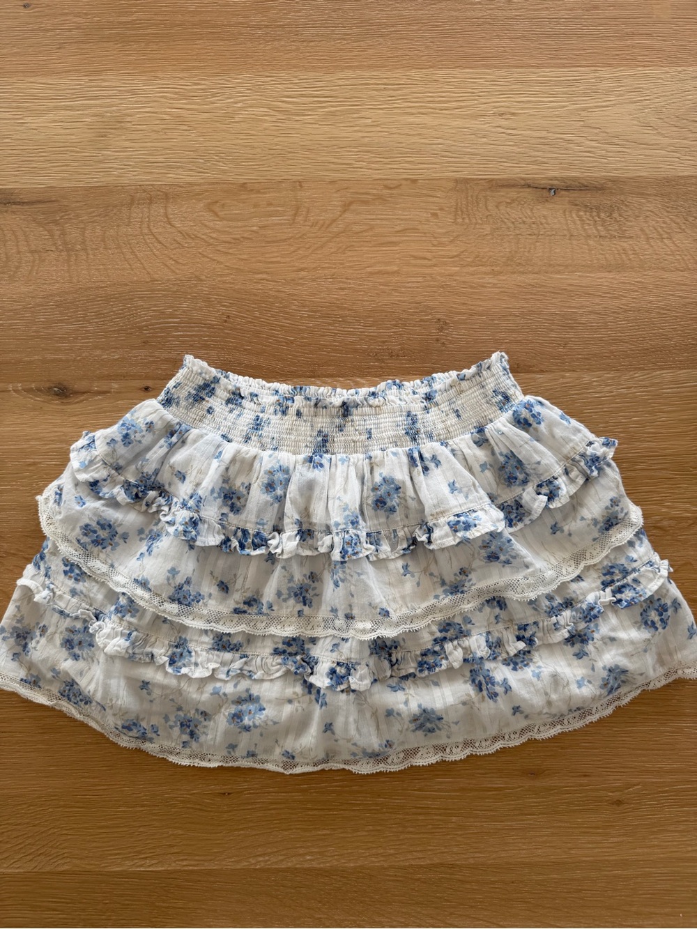 LoveShackFancy 
Blue Floral Ruffle Two-Piece Set - Picture 3 of 5